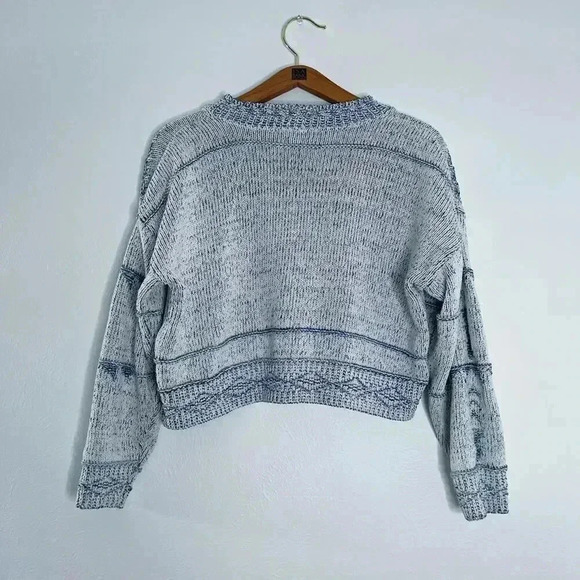 Vintage Flyer Blue White Knit Button Up Cardigan Women's Size L - Picture 6 of 8